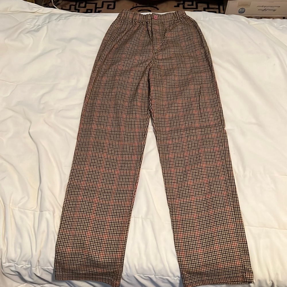 Plaid high waisted trousers! Size small